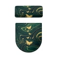thumbnail image 2 of HELLHERO Butterfly Marble Texture Polyester Toilet Lid Covers Set & Washable Toilet Seat Cover & Elastic Edge for Modern Bathrooms Adjustable, 2 of 6