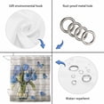 thumbnail image 3 of Blue Tulip Shower Curtain Set - 48" x 72" Washable Bathtub Curtain with 12 Hooks, Vintage Spring Floral Retro Art Butterfly Wooden Waterproof Fabric Stall Shower Curtains for Bathroom/Bathtub Décor, 3 of 6
