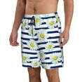 thumbnail image 2 of Naloa Daisy Striped Nautical Men's Beach Shorts, Surfing shorts, Swim trunks, Quick Dry Swim Trunks for Surfing Beach Fun - X-Large, 2 of 9
