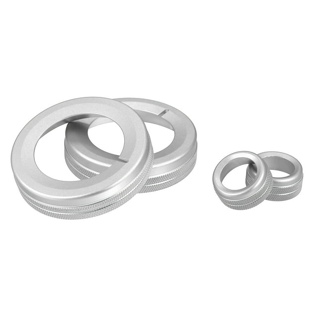 Unique Bargains 4pcs Silver Tone Aluminum Alloy Car Center Control Ring Knob Ring Trim Cover for Chevrolet Camaro 2010-2015