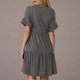 thumbnail image 4 of Vestido de Verano de Manga Corta para las Mujeres una Línea de Playa Casual, Bolsillos de Primavera Suelto Vestido de Poliéster, 4 of 9