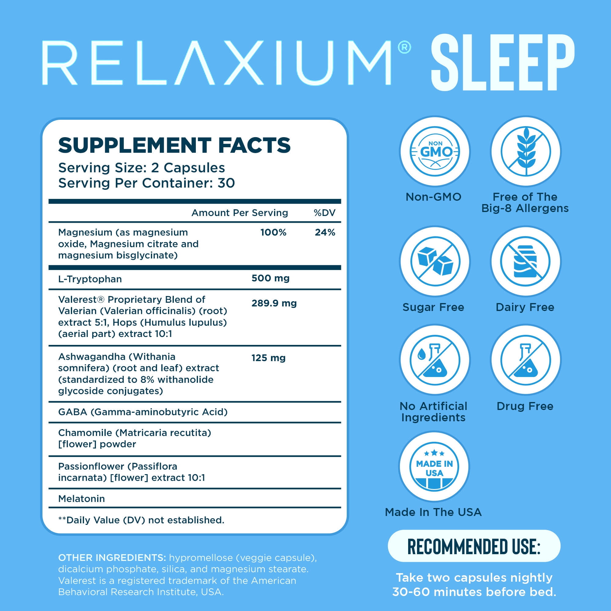 Relaxium Sleep Aid for Adults, Melatonin 5mg with Magnesium