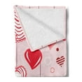 thumbnail image 2 of Love Soft Flannel Fleece Throw Blanket, Contour Hearts Hanging on Strings Romantic Anniversary Celebration Happy Print, Cozy Plush for Indoor and Outdoor Use, 60" x 80", Rose Red Pink, by Ambesonne, 2 of 5