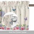 thumbnail image 6 of Spring Bicycles Valance Curtain for Windows Roses Flower Eucalyptus Leaves Retro Linen Rod Pocket Curtain Valances Short Window Treatments Panels for Kitchen Bathroom Laundry Basement 60 x 18 Inch, 6 of 9