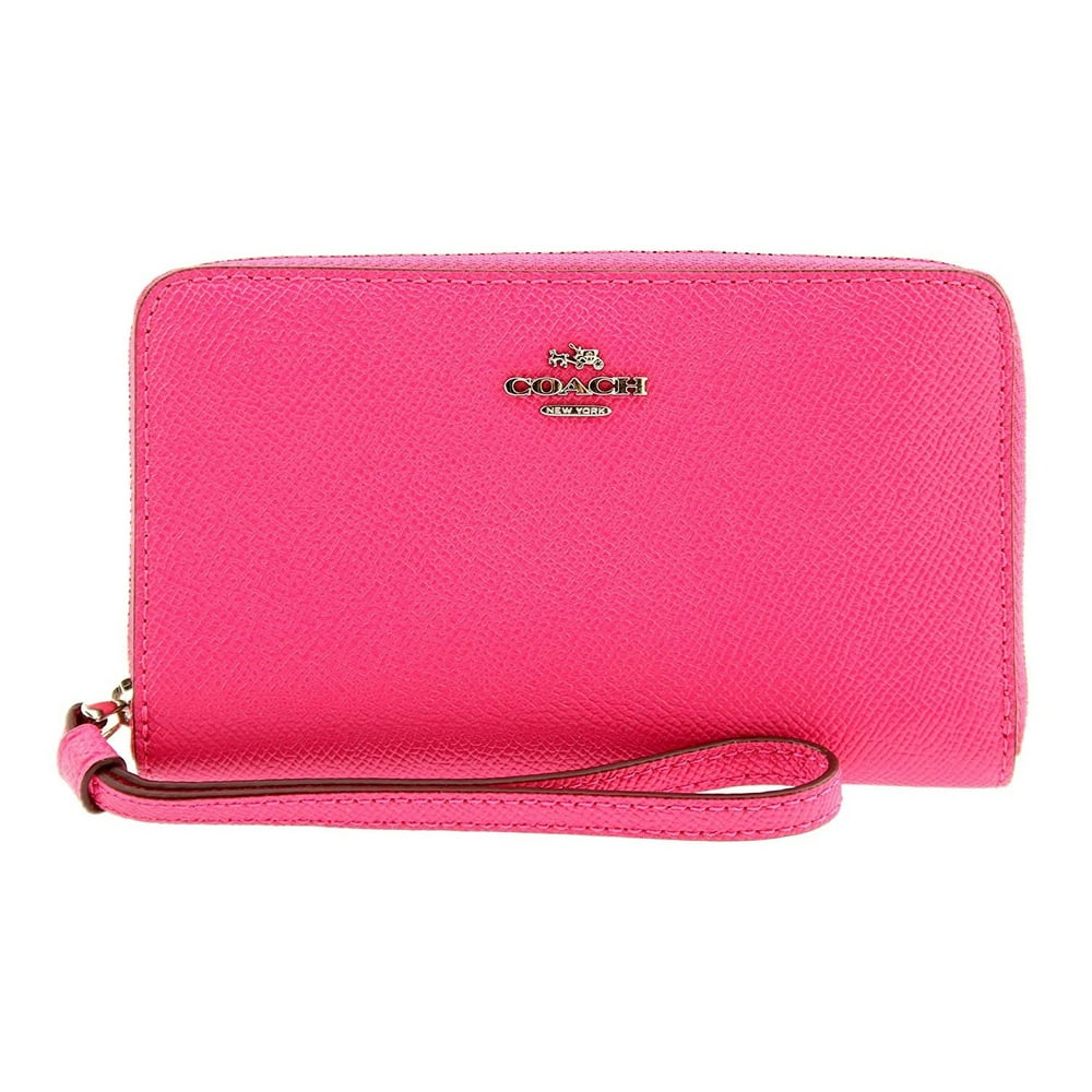 Coach - COACH Crossgrain Leather Phone Wallet Wristlet in Bright ...