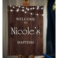 thumbnail image 2 of Darling Souvenir MADE WITH LOVE PersonalizedWelcomeSignFor Baptism,Fairy Lights On Wood PanelParty Supplies Great For Your Celebrations- 18x 12, 2 of 5