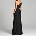 thumbnail image 7 of EliteGoogv Womens Bodycon Dresses One Shoulder Asymmetric Ruched Long Dresses For Women Slim Fit Satin Formal Evening Party Dresses Black, 7 of 7