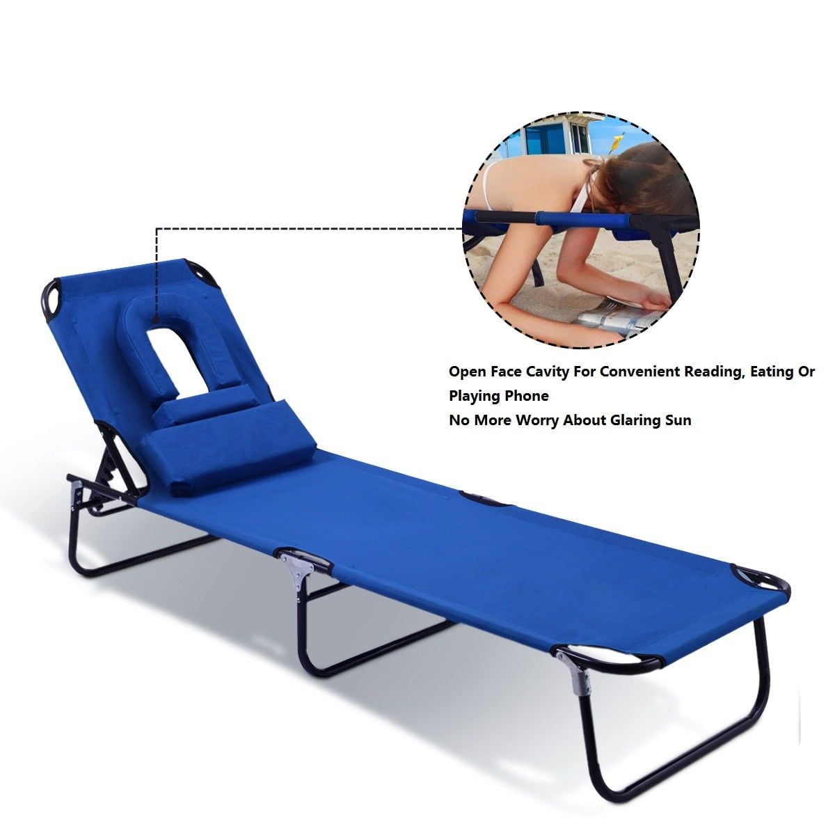 Costway Patio Foldable Chaise Lounge Chair Bed Outdoor Beach Camping Costway Patio Foldable Chaise Lounge Chair Bed Outdoor Beach Camping Recliner Pool Yard Com
