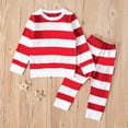 thumbnail image 4 of eczipvz My First Christmas Baby Girl Boy Outfits Stripe Print Long Sleeve Hat Top Pants Newborn Infant Clothes Set White,3-4 Years, 4 of 5