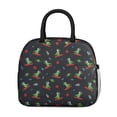 thumbnail image 2 of Womens Black Dinosaurs Space Surfing Pattern Lunch Box for Work,Insulated Lunch Bag for Women,Loncheras Para Mujer,Leakproof Adult Lunch Bag for Work,Beach,Travel,Picnic,Camping, 2 of 7