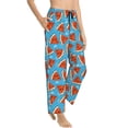 thumbnail image 2 of Naloa Cartoon Watermelon Print Women’s Ultra-Soft Comfy Pajama Lounge Pants with Pockets & Drawstring, 2 of 8