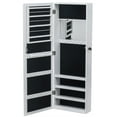 thumbnail image 4 of Full Mirror Wooden Wall Mounted 4-Layer Shelf With Inner Mirror 3-Color LED Light Jewelry Storage Mirror Cabinet - White, 4 of 9
