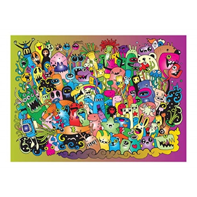 Bgraamiens Puzzle-Puppies/’ Party-1000 Pieces Cute Cartoon Dogs Jigsaw Puzzles Toy Town