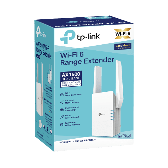 TP-Link AX1500 Wi-Fi 6 Dual-Band, Range Extender with Quick 1.5 Gbps Transfer Rate, Smart Roaming for Steady Wireless Coverage and Also Connect a Device Through the Ethernet Port