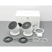 Good Google GA01894-US Nest Cam Indoor/Outdoor Camera 2 Pack - White FULLSET W/ LOOPS