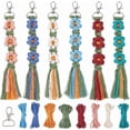 thumbnail image 1 of 6 juegos de kits para hacer llaveros, kit de llavero de macramé, llavero de flor de margarita con instrucciones, llaveros con borlas bohemias, kits de macramé con flores., 1 of 7