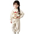 thumbnail image 4 of Enjoytime Christmas Girls Outfits Print Long Sleeve Crewneck Sweatshirt with Pants 2 Piece Set Cute Holiday Kids Toddler Clothes, 4 of 7