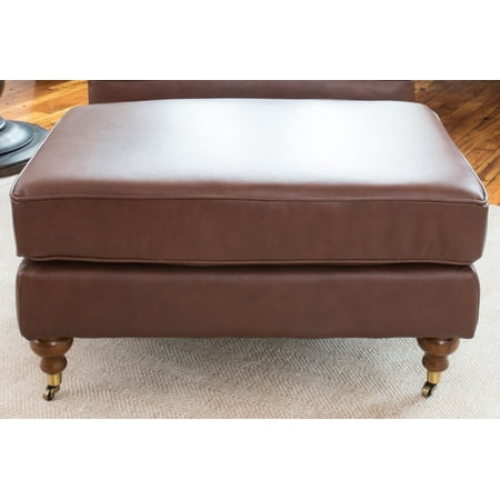 Element Top - Elements Athens Top Grain Leather Standard Ottoman in Bourbon