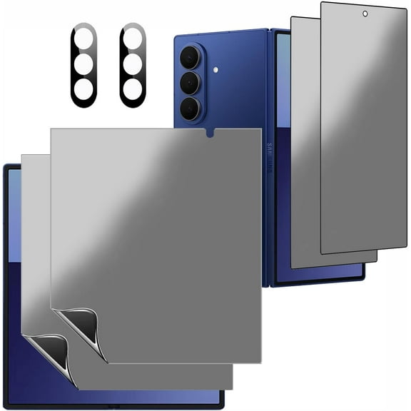 2 Pack Privacy Inner Matte Screen Protector For Samsung Galaxy Z Fold 7,2 Pack Anti Glare Anti-Spy Front Tempered Glass  2X Camera Lens Protector Film