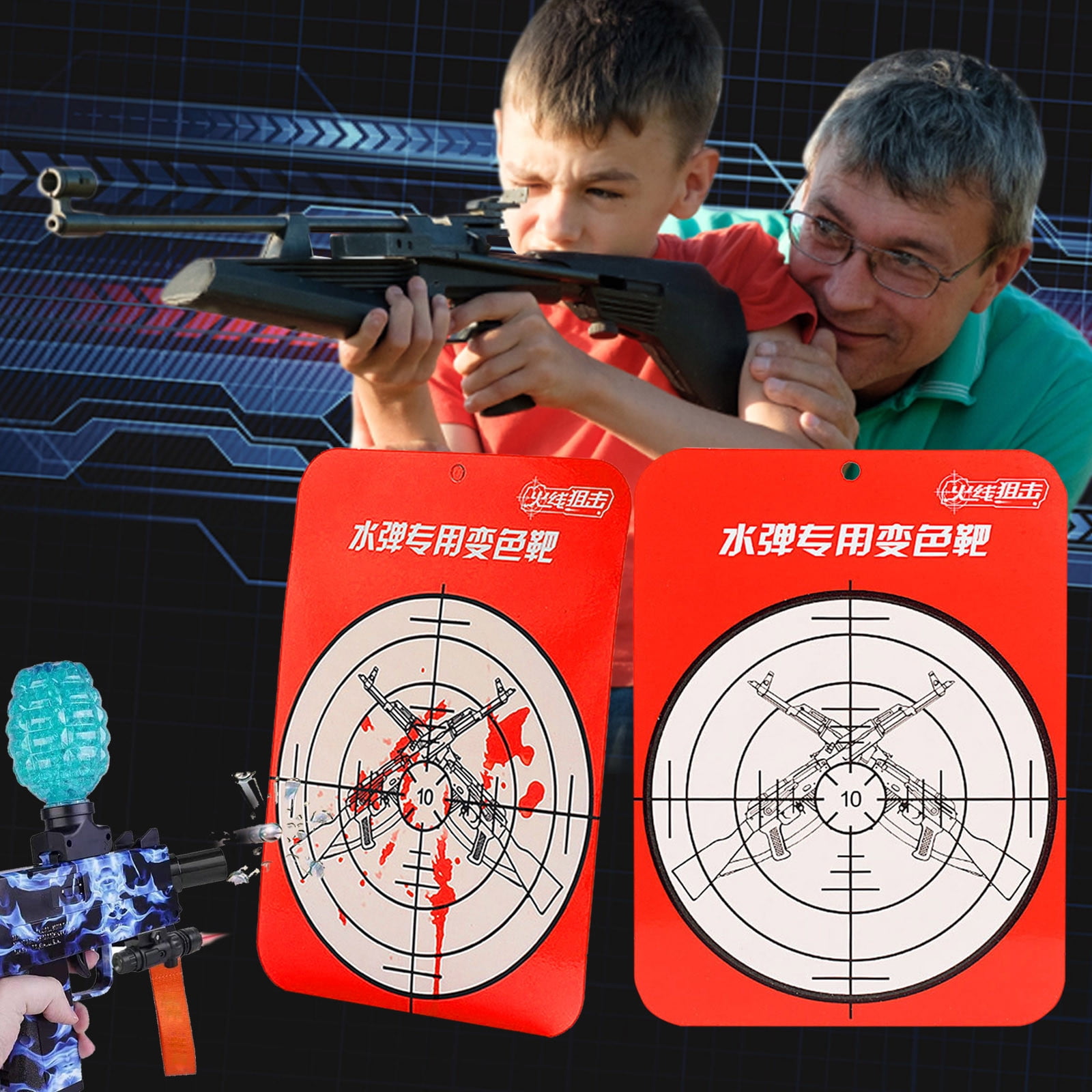 Water Shooting Cardboard For Kids Changing Paper Paper Target Color Targets Shooting Toy Training Accessories Game Outdoor Toys