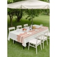 thumbnail image 4 of Outdoor Tablecloth with Umbrella Hole for Patio/Picnic/Party/Camping, Orange Striped Waterproof Table Cloth Rectangle Table Cover Washable, Abstract Modern Geometric Stripes (60"x 120"), 4 of 8