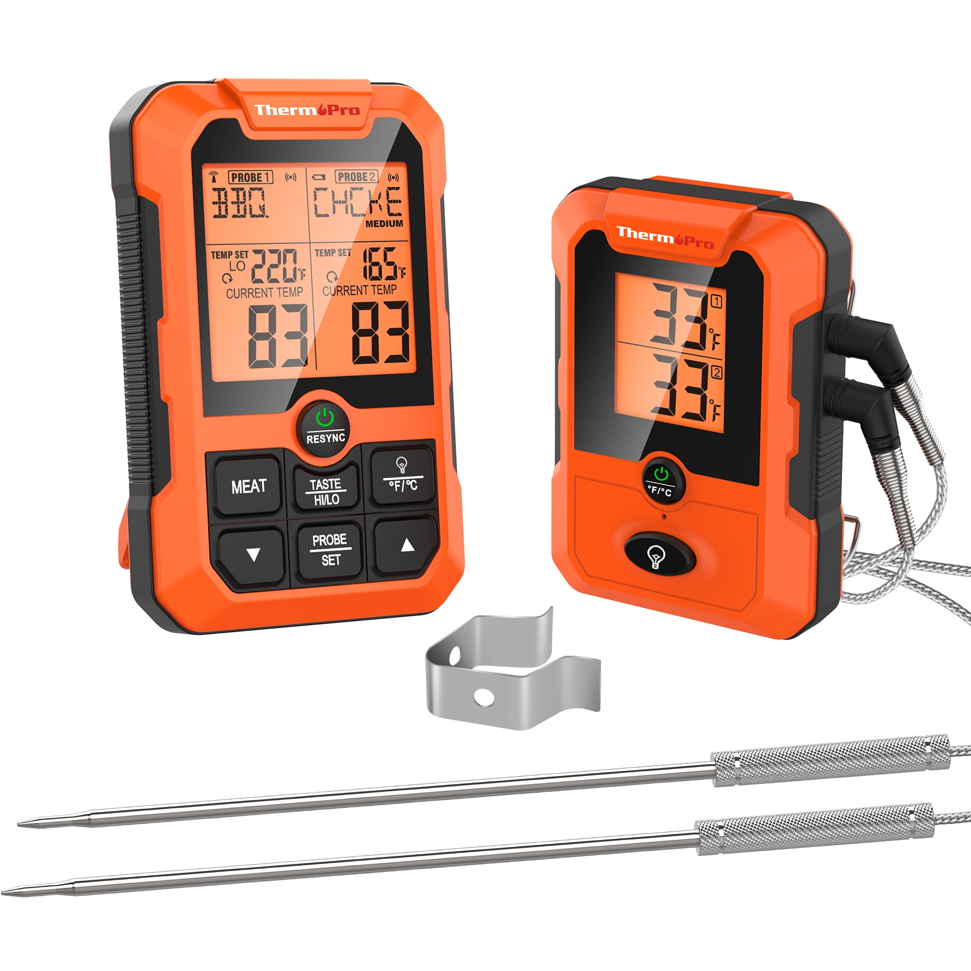 ThermoPro TP25 4 Probes Backlight Display 150M Wireless Smart  Bluetooth-Connected Phone APP Cooking BBQ Oven Meat Thermometer