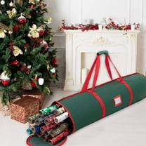 Christmas Tree Storage Bag Red Transparent Cylinder Storage Bag Plastic,Waterproof Christmas Tree Bag With Reinforced Handles and Dual Zippers Large Capacity fits for Artificial Christmas Tree