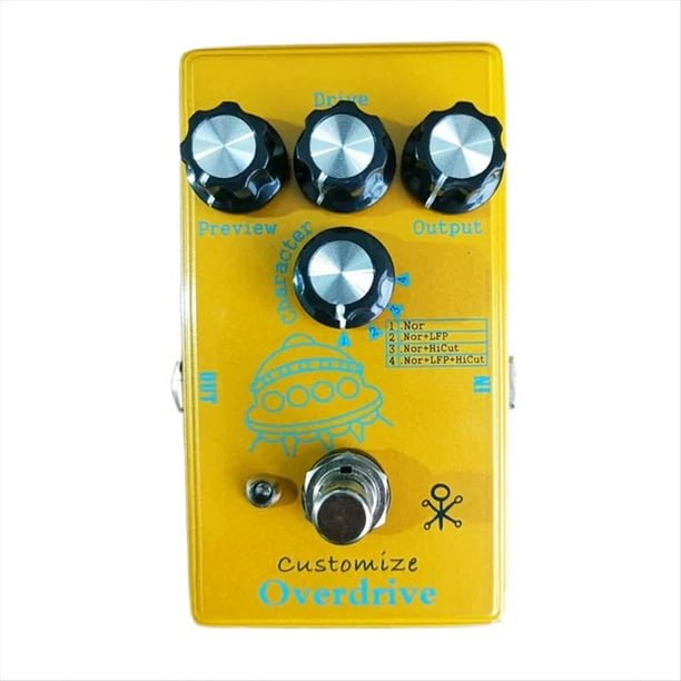 Pedal de Efectos para Guitarra Eléctrica con Overdrive de Baja Ganancia y Circuito Fever Integrado. Pedal de Efectos de Overdrive Metálico Personalizado.