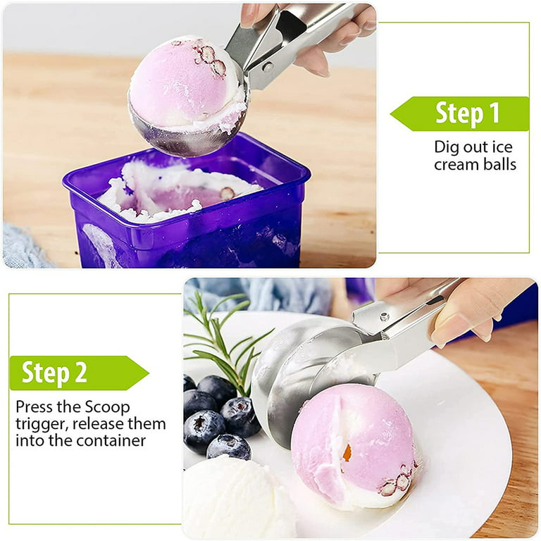 Ice Cream Scoop with Trigger Release Easy to Clean Ice Cream Spoon