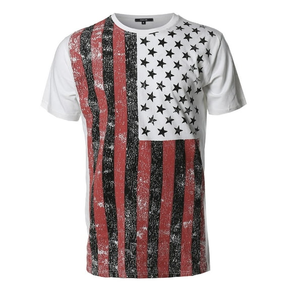 FashionOutfit Men's American Flag Patriotic Short Sleeves Top