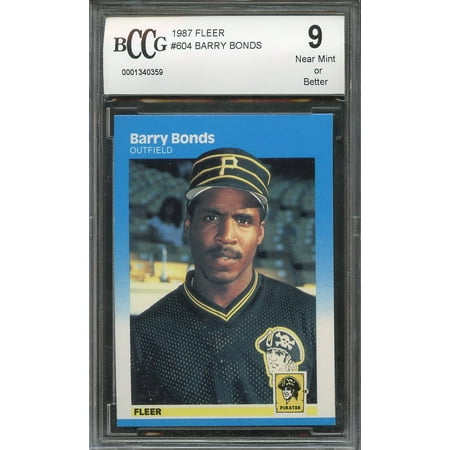Fleer Barry Bonds - 1987 fleer #604 BARRY BONDS pittsburgh pirates rookie card (CENTERED) BGS BCCG 9