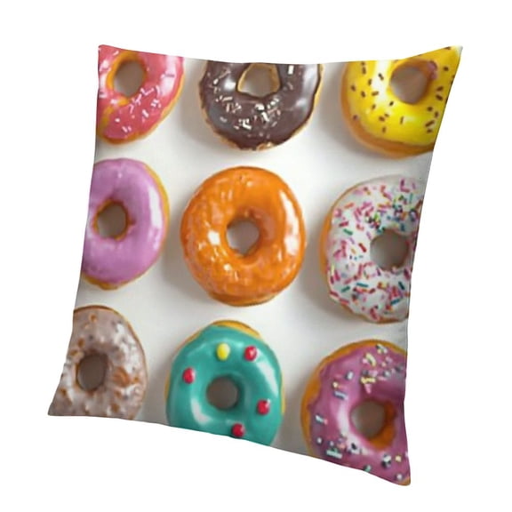 Donuts Throw Pillow Covers Round Cake Food Square Pillow