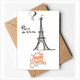 thumbnail image 1 of Dibujo de linea Torre Eiffel silueta Paris Nota en blanco del sobre de la tarjeta de agradecimiento, 1 of 4