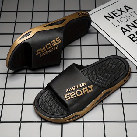 

Mens Sport Slides - Durable Non-Slip Odor-Free Comfort - Lightweight Open Toe Slippers for Indoor Outdoor Beach and Shower - Ideal for Spring & Summer Adventures