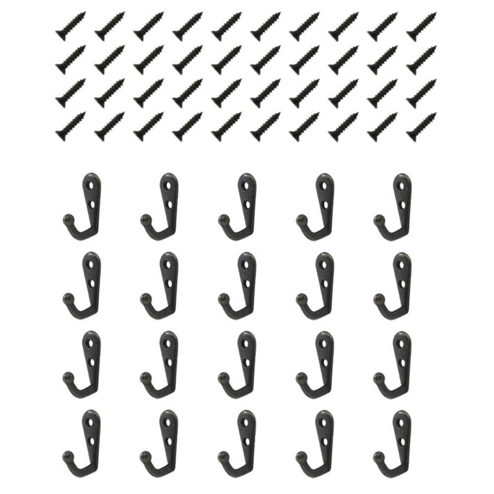 Single Coat Hooks Wall Mounted Hook With Screws Metal Cloth Hanger For