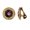 Black, variant on 1928 Jewelry Women's Flower Decal Stone Round Clip On Earrings