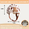 thumbnail image 5 of Casco de bebé para caminar y gear, suave casco de seguridad para bebés, 1 a 2 años para protector de cabeza anticaída, ajustable, transpirable (pequeño tigre, tamaño ajustable), 5 of 5