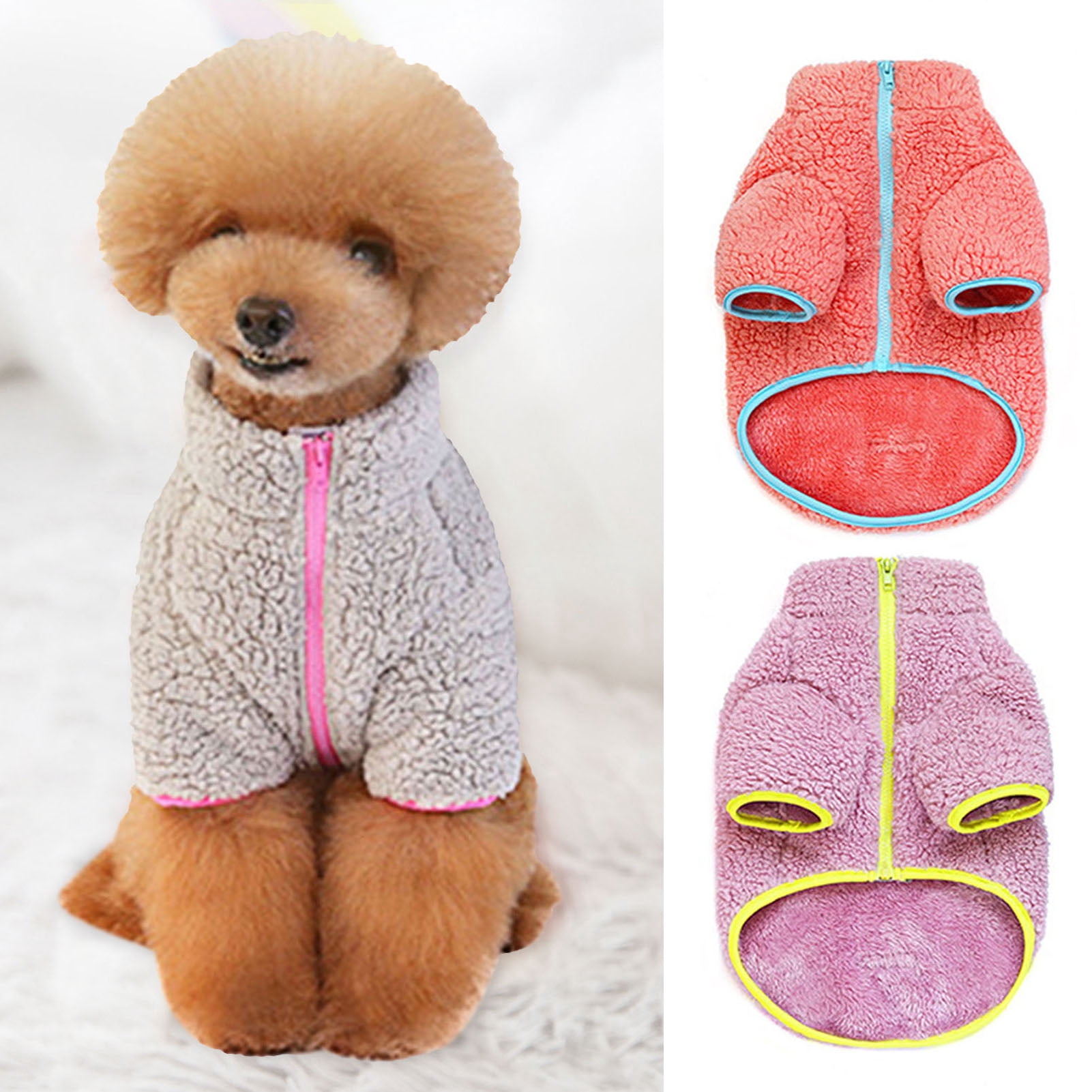 Shengtu Autumn Winter Warm Thickening Zipper Design Pet Coat Dog Jacket