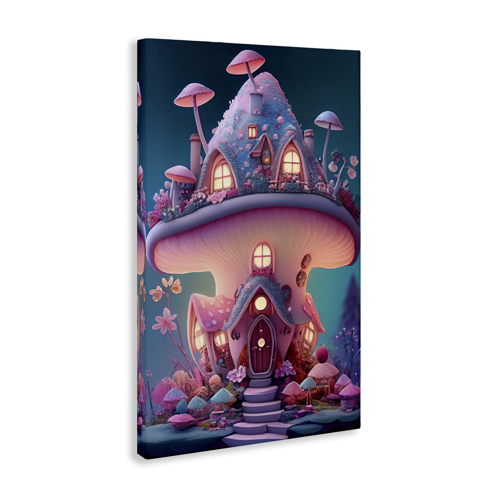 Stupell Industries Mystical Mushroom House Town & City Painting Gallery Wrapped Canvas Art Print Wall Art, 20 x 30