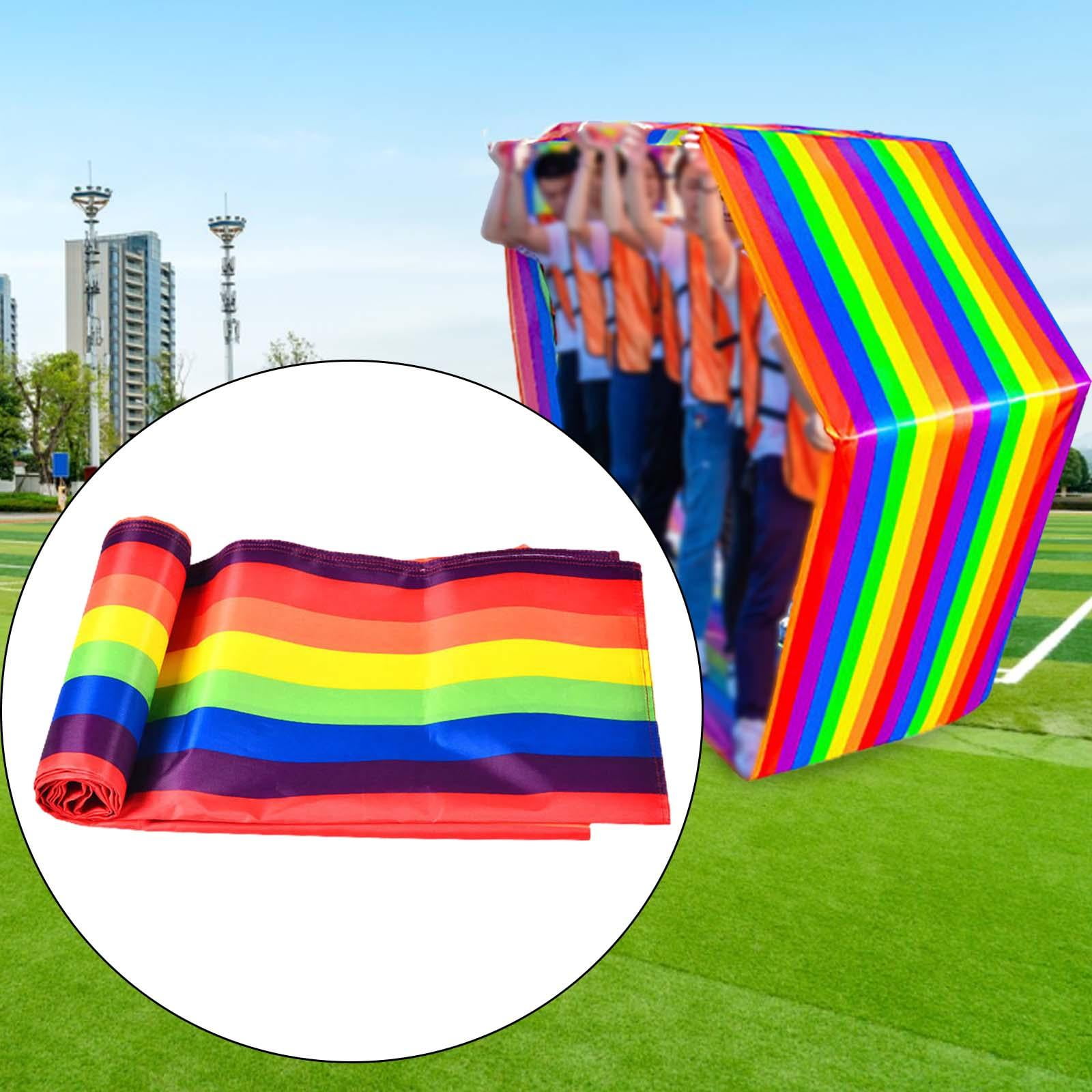 LeeQinersw Fun Run Mat Multifunction Outdoor Game Durable Rainbow Colours Teamwork Game for For Kids 8M