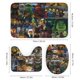 thumbnail image 3 of Juego de 4 cortinas de ducha Ninjago con alfombrillas antideslizantes, tapa de inodoro y alfombrilla de baño, cortina de ducha impermeable con decoración de dibujos animados para baño con 12 ganchos,, 3 of 8