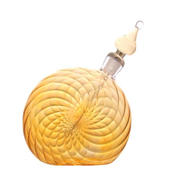Yellow Swirl Egyptian Blown Glass Perfume Bottle Made in Egypt New