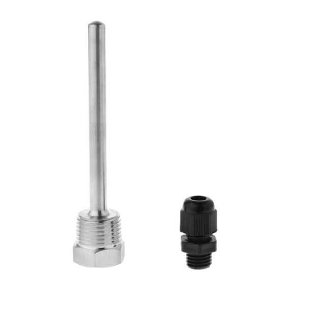 Scienceny Termopozo del vástago del acero inoxidable de la resistencia a la corrosión para el equipo de procesamiento químico del termopozo Accesorios para bloques patrón 304 8x200mm