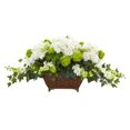 thumbnail image 1 of Nearly Natural 1676-WH Hydrangea & Ivy Artificial Arrangement - White, 1 of 1