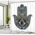 thumbnail image 4 of Ambesonne Hamsa Shower Curtain, Vintage Eye Pattern Oriental, 69"Wx75"L, Pale Turquoise, 4 of 4