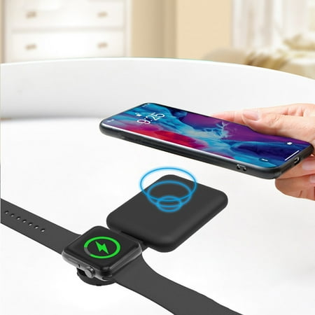 COFEST Folding 15W Wireless Fast Charging Smart Phone IOS Watch 2-in-1 Portable Wireless Charger Can Charge Bluetooth Headset with Wireless Charging Function Black