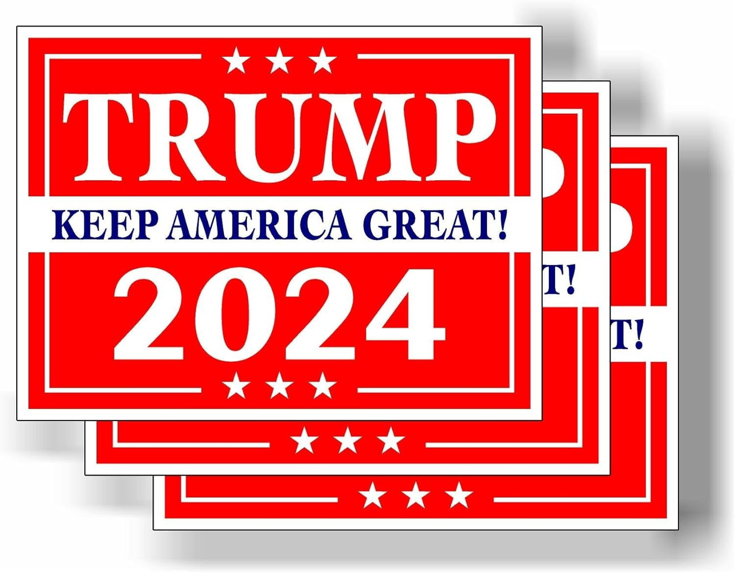 "Jesus Is My Savior Trump Is My President" Bumper Magnet 3-Pack - 4x3 Inch, Weather-Resistant For Car & Fridge