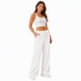 thumbnail image 4 of Wide Leg Corduroy Pants for Women Casual Lounge Drawstring Elastic Waist Work Pants with Pockets, 4 of 7