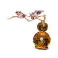 thumbnail image 2 of Estatua de calabaza Centro de mesa de cristal de calabaza Colección Feng Shui chino Decoración del hogar Gabinete Artesanía Figura de calabaza de Feng amarillo con pájaro, 2 of 8
