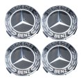 thumbnail image 1 of Tapacubos JShteea 75mm con insignia para Mercedes negro 4 uds, 1 of 9